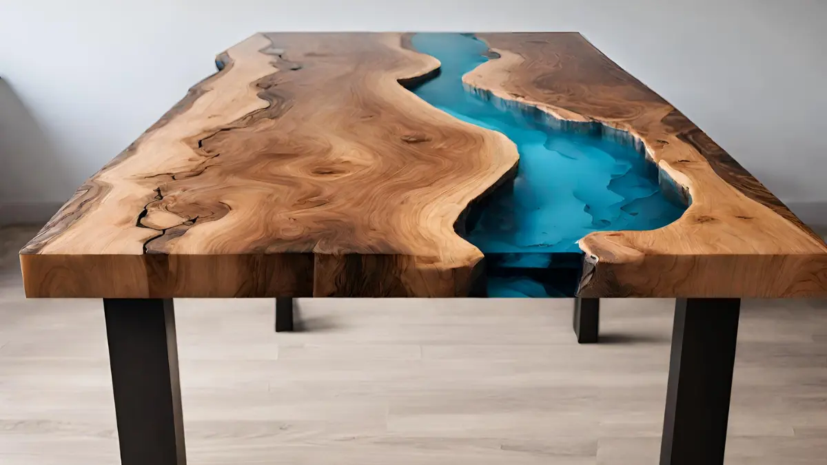 Epoxy table natural wood table